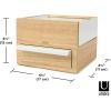 Umbra Stowit Jewelry Box – Modern Keepsake Storage Organizer with Hidden Compartment Drawers for Ring, Bracelet, Watch, Necklace, Earrings, and Accessories(White/Natural)