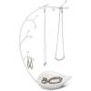 Umbra Orchid Jewelry Hanging Tree Stand – Multi-Functional Necklace Metal Holder Display Organizer Rack With a Ring Dish Tray – Great For Organization – Can Be Used As Decor, Dining Room Centerpiece(White)