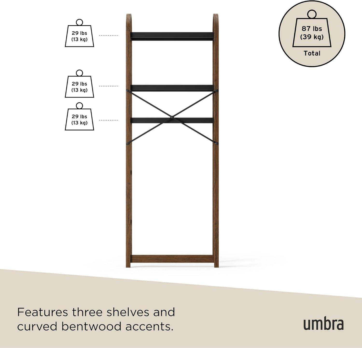 image:imageUmbra Bellwood ThreeTier Shelf Book Case Display with 3 Shelves WhiteNaturalBlackWalnut