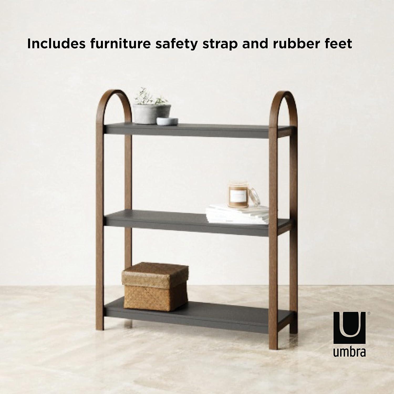 image:imageUmbra Bellwood ThreeTier Shelf Book Case Display with 3 Shelves WhiteNaturalBlackWalnut