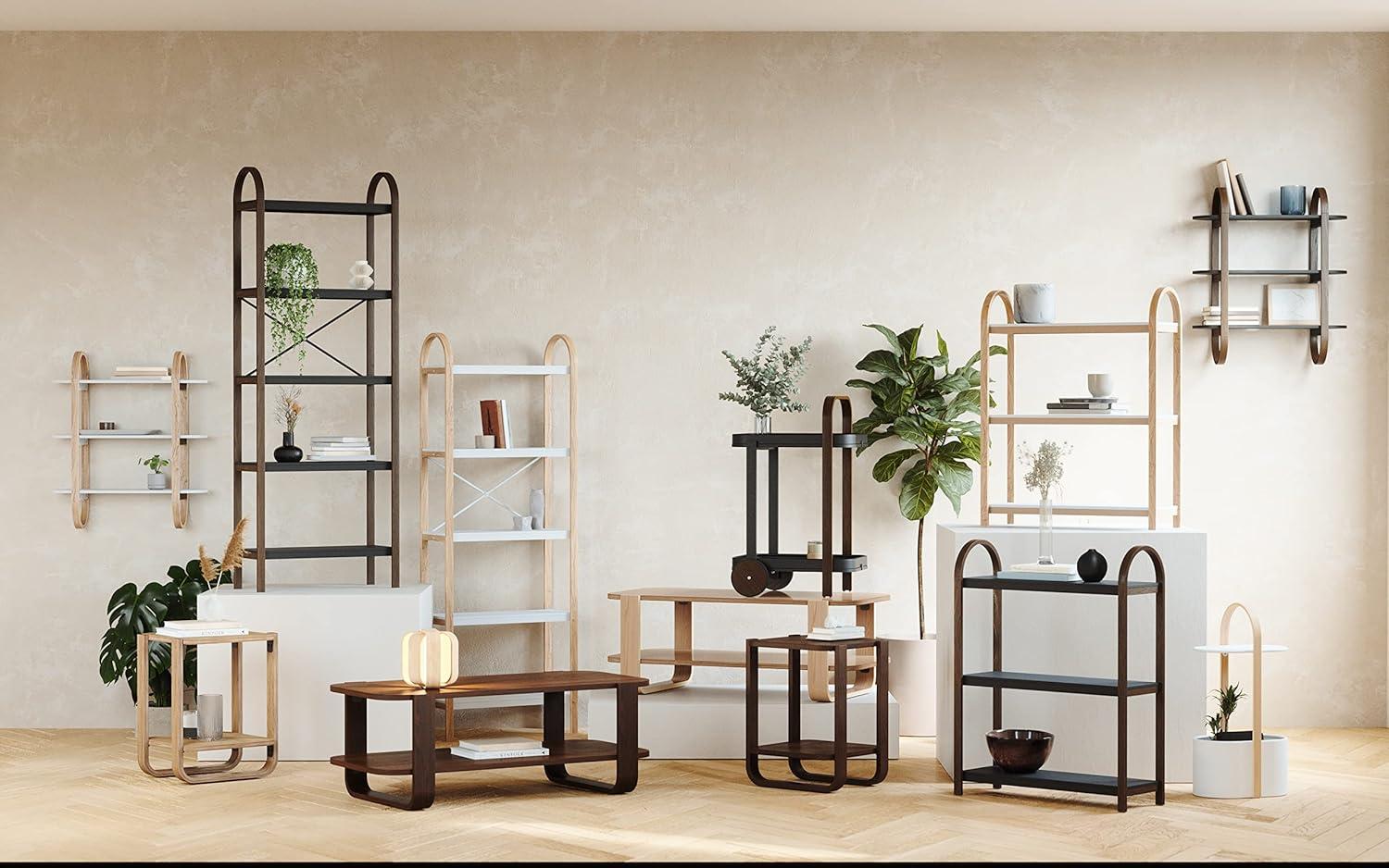 image:imageUmbra Bellwood ThreeTier Shelf Book Case Display with 3 Shelves WhiteNaturalBlackWalnut