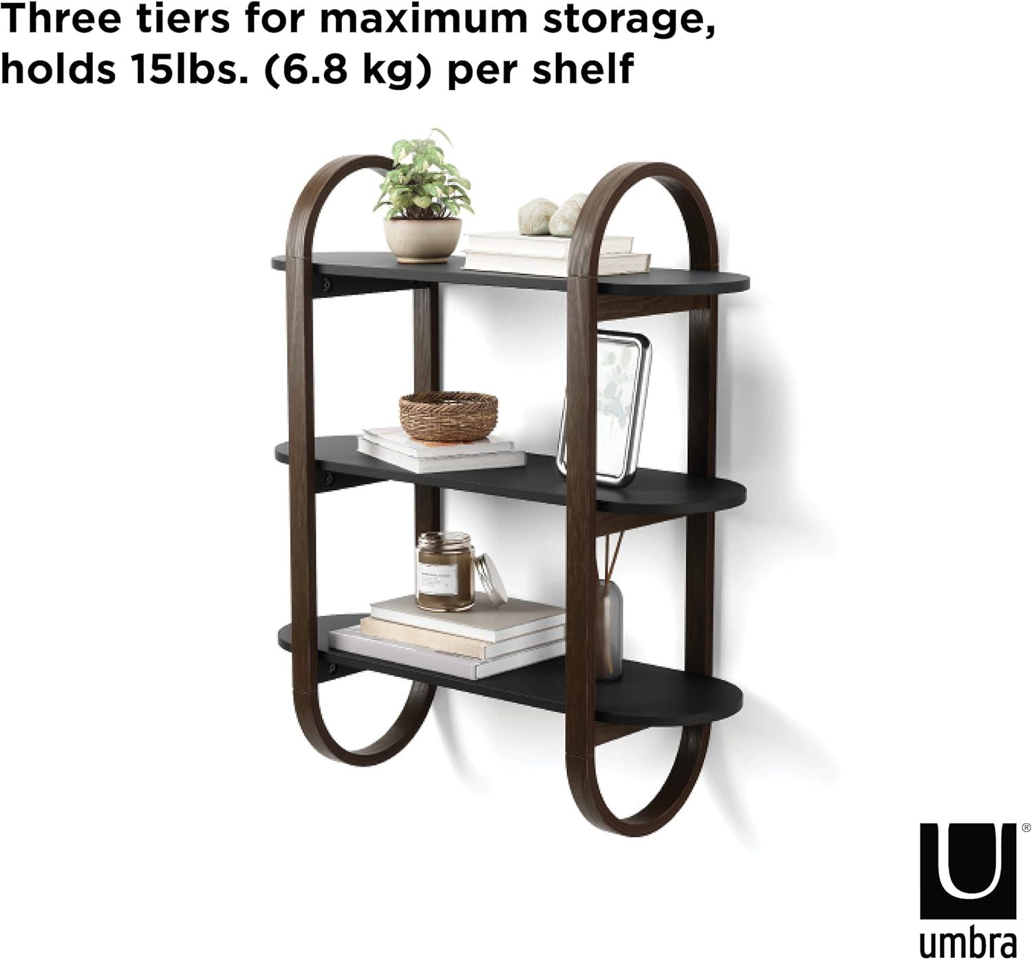 image:imageUmbra Bellwood ThreeTier Shelf Book Case Display with 3 Shelves WhiteNaturalBlackWalnut
