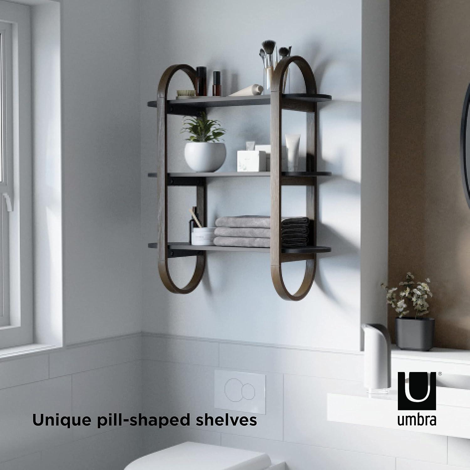 image:imageUmbra Bellwood ThreeTier Shelf Book Case Display with 3 Shelves WhiteNaturalBlackWalnut