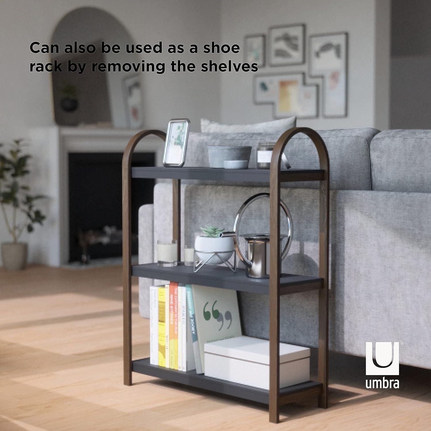 image:imageUmbra Bellwood ThreeTier Shelf Book Case Display with 3 Shelves WhiteNaturalBlackWalnut
