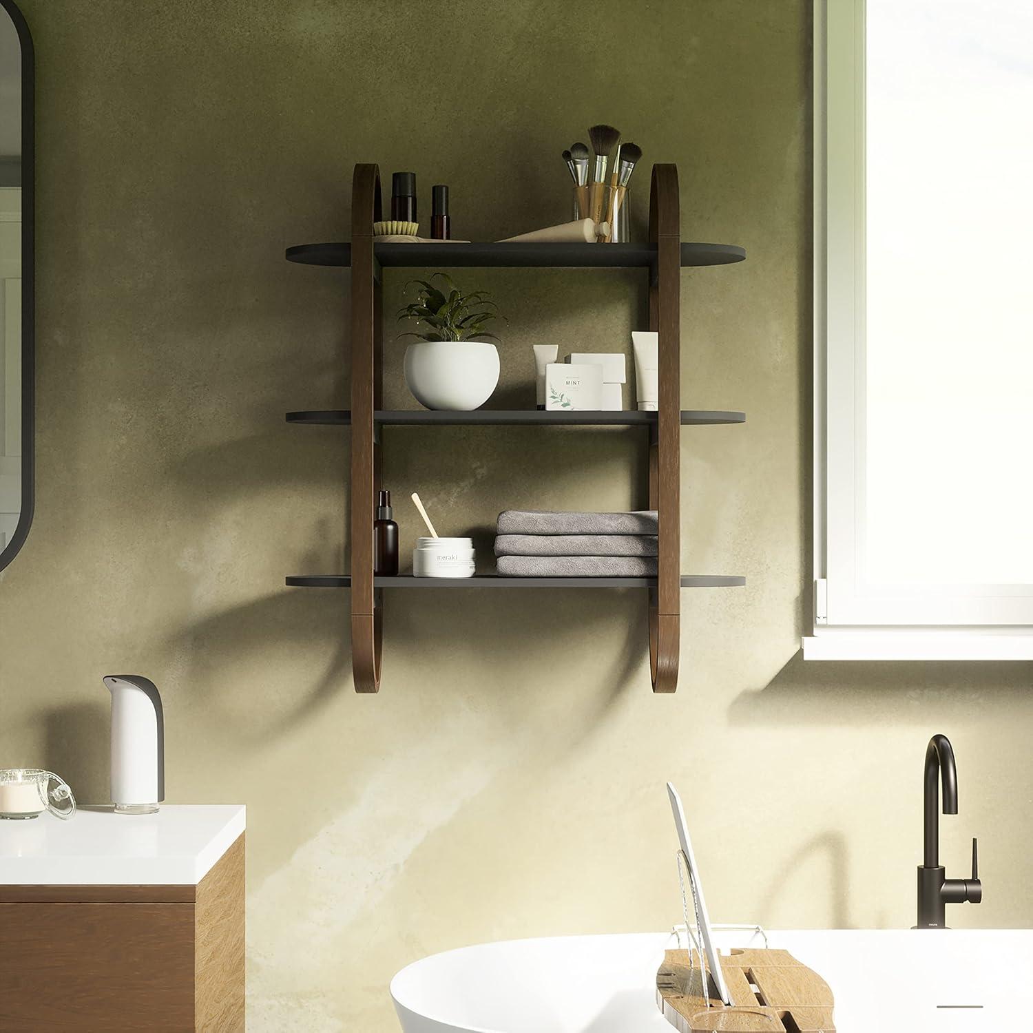 image:imageUmbra Bellwood ThreeTier Shelf Book Case Display with 3 Shelves WhiteNaturalBlackWalnut
