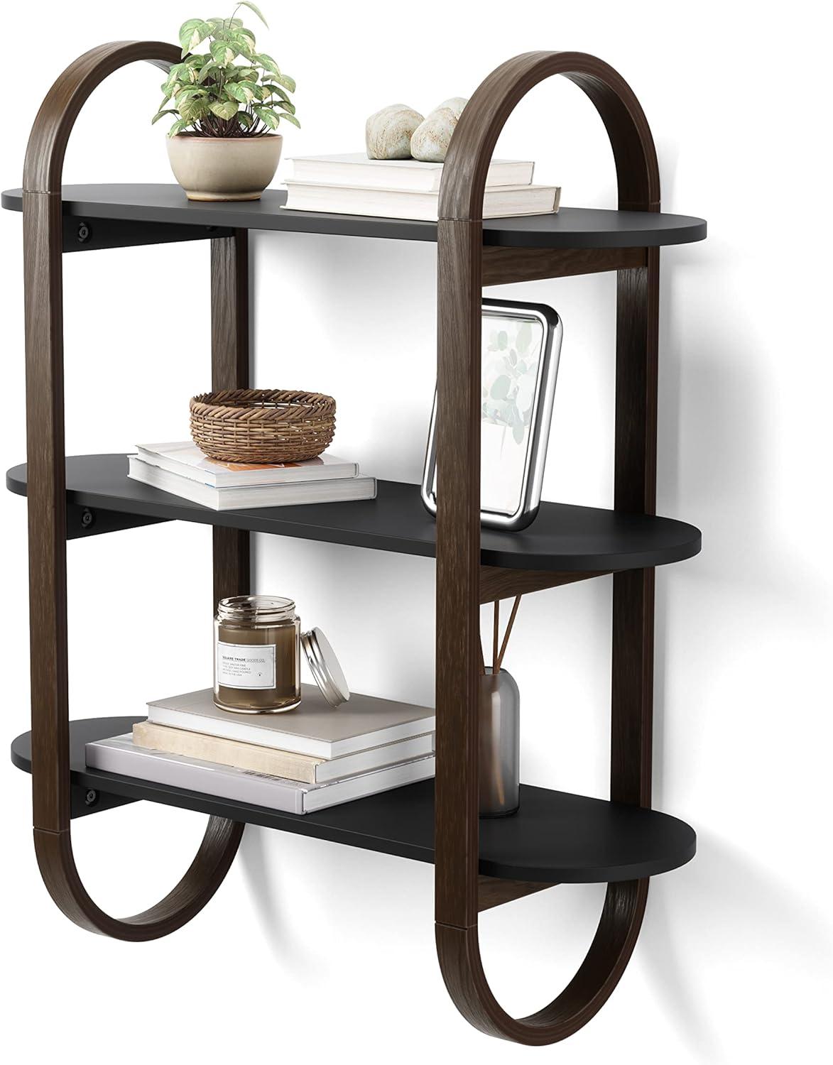 image:imageUmbra Bellwood ThreeTier Shelf Book Case Display with 3 Shelves WhiteNaturalBlackWalnut