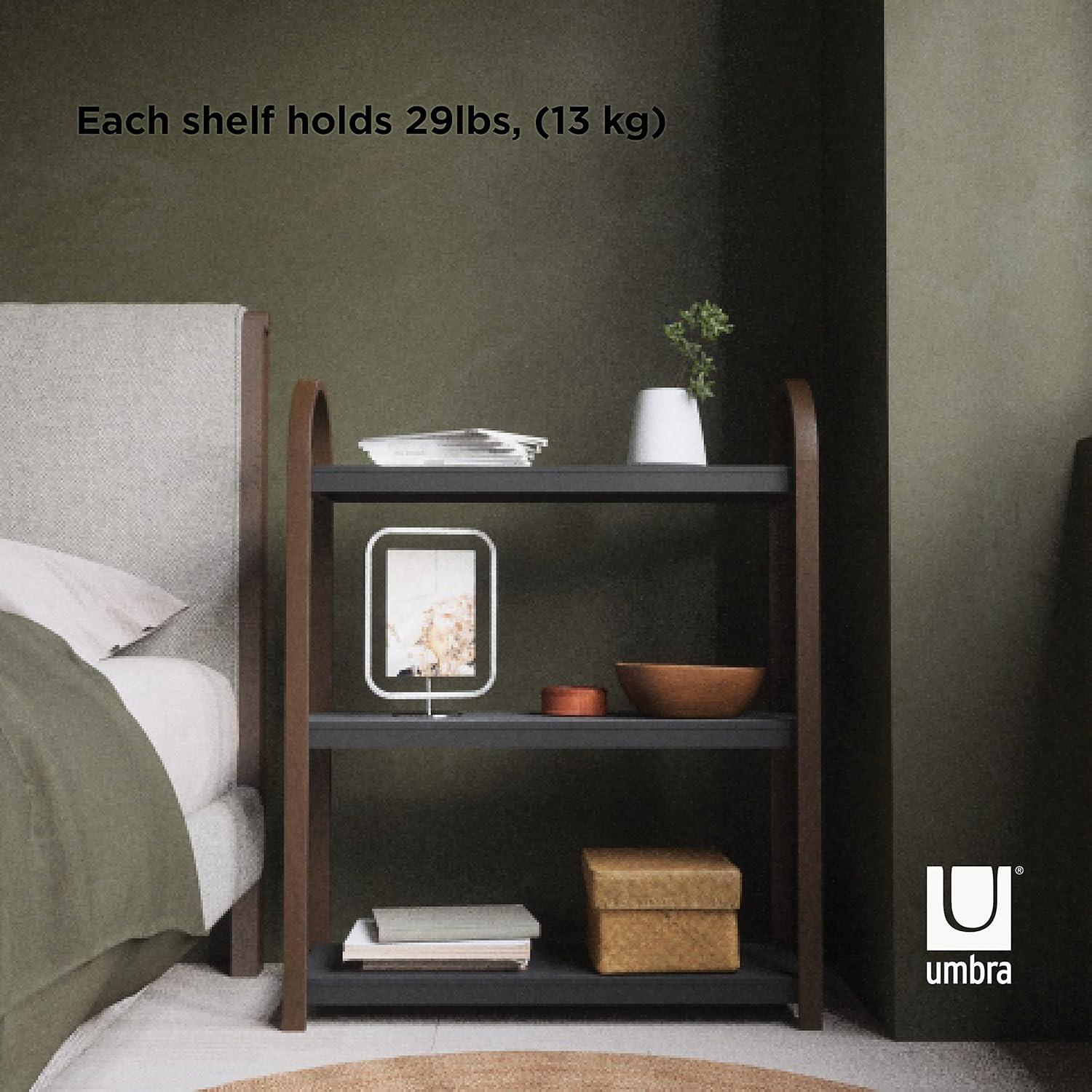 image:imageUmbra Bellwood ThreeTier Shelf Book Case Display with 3 Shelves WhiteNaturalBlackWalnut