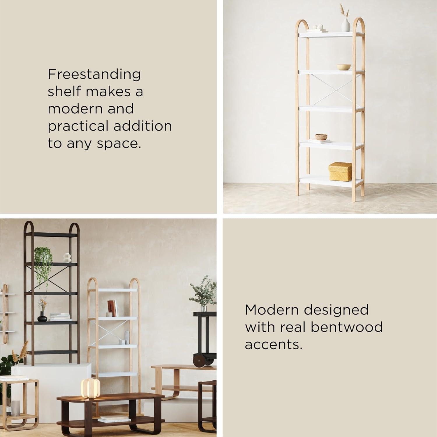 image:imageUmbra Bellwood ThreeTier Shelf Book Case Display with 3 Shelves WhiteNaturalWhiteNatural