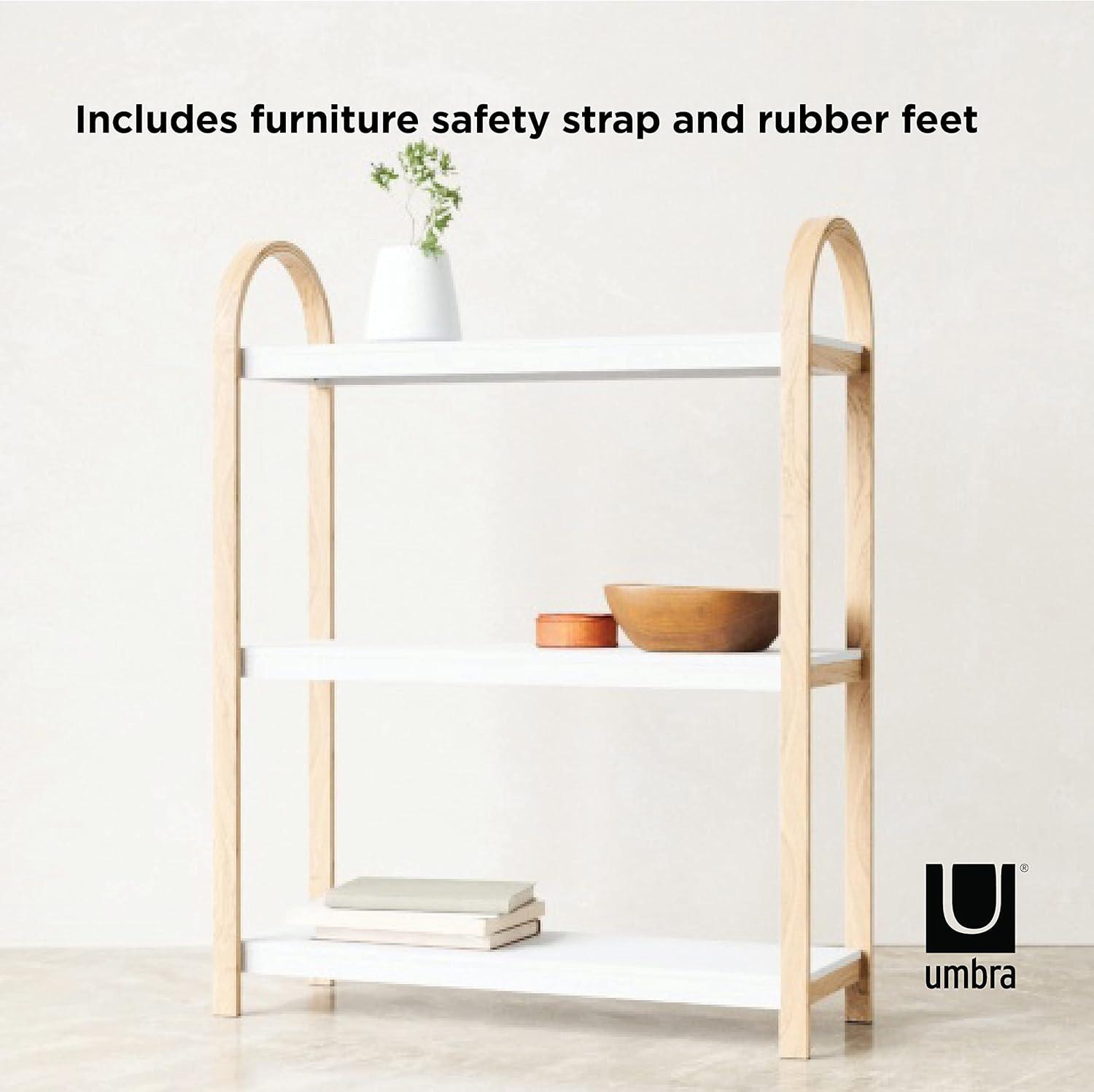 image:imageUmbra Bellwood ThreeTier Shelf Book Case Display with 3 Shelves WhiteNaturalWhiteNatural