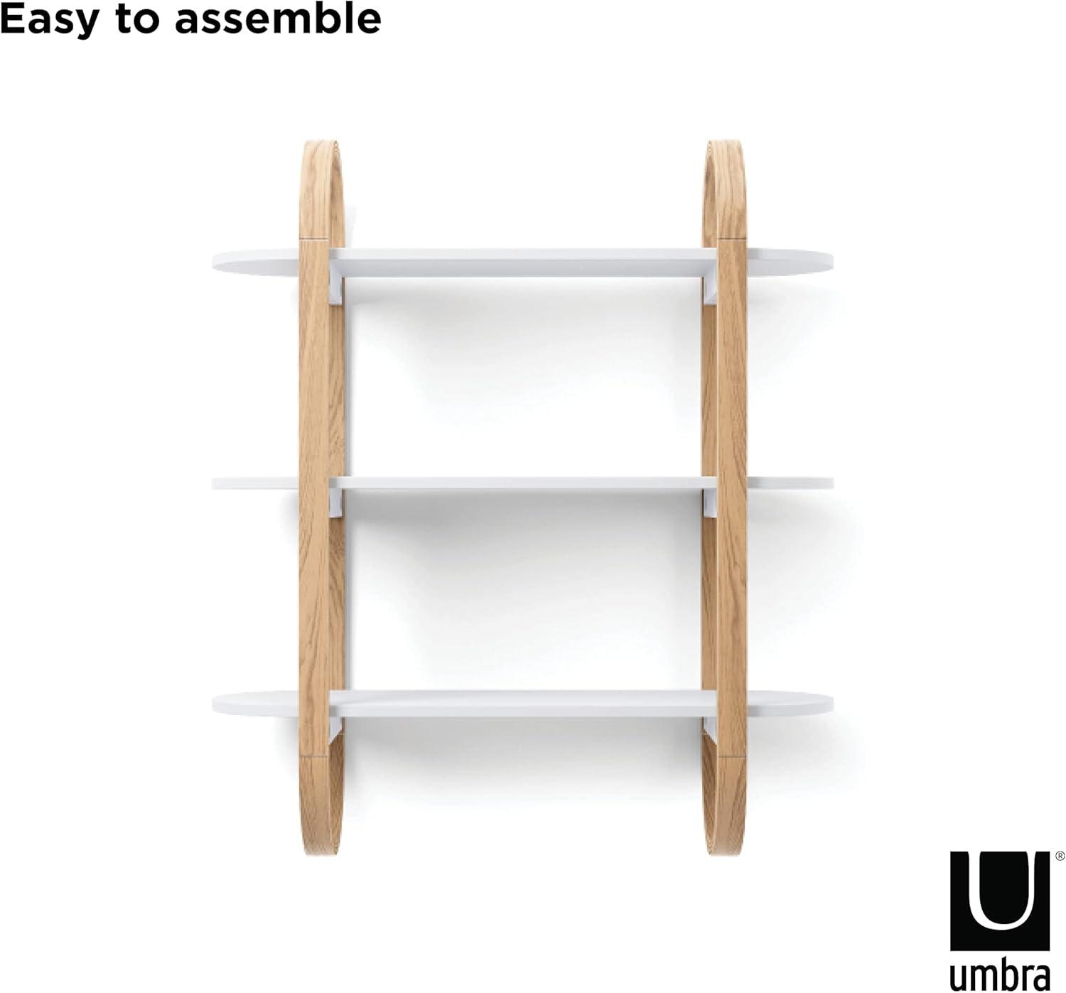 image:imageUmbra Bellwood ThreeTier Shelf Book Case Display with 3 Shelves WhiteNaturalWhiteNatural