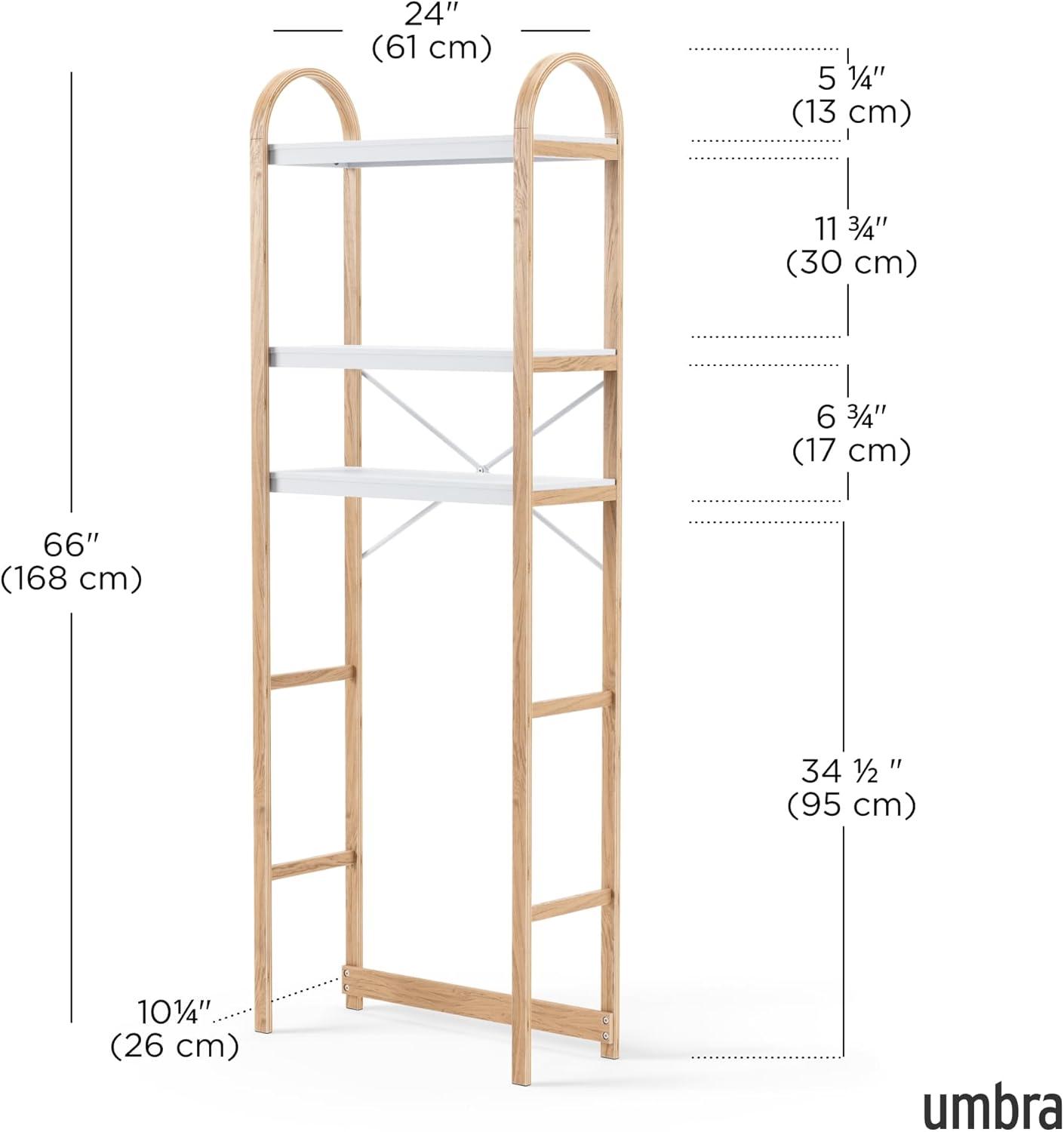 image:imageUmbra Bellwood ThreeTier Shelf Book Case Display with 3 Shelves WhiteNaturalWhiteNatural