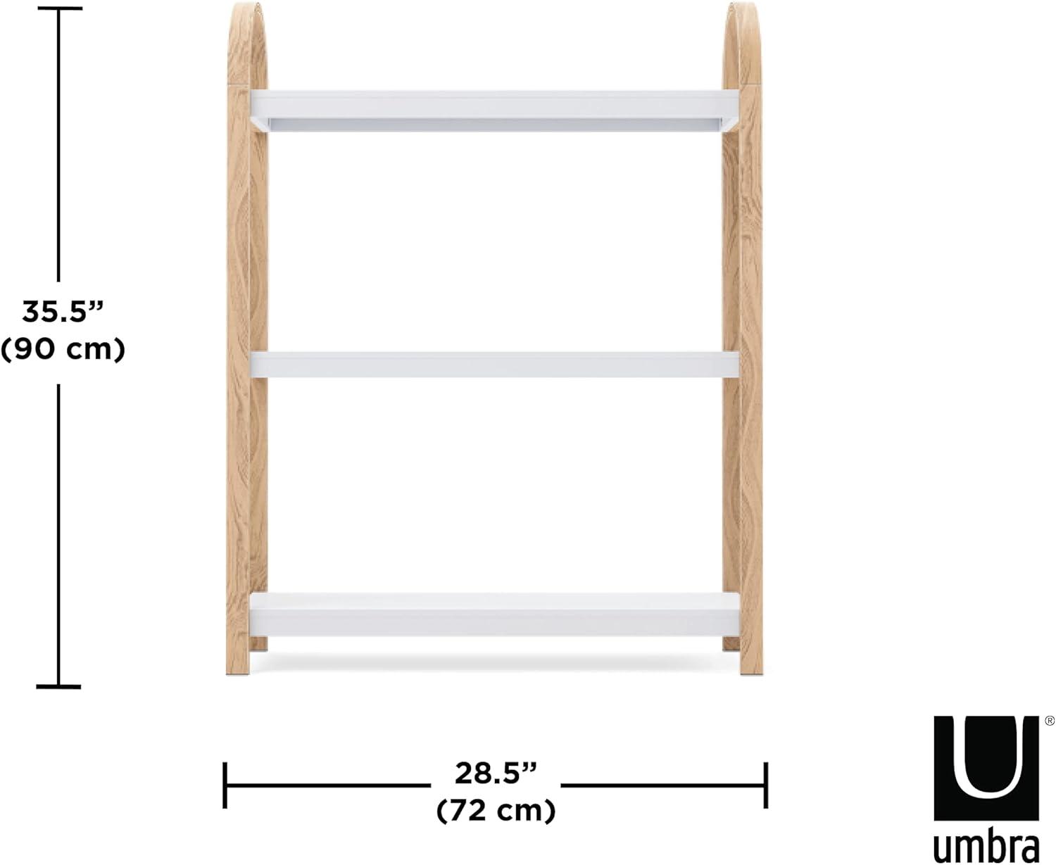 image:imageUmbra Bellwood ThreeTier Shelf Book Case Display with 3 Shelves WhiteNaturalWhiteNatural