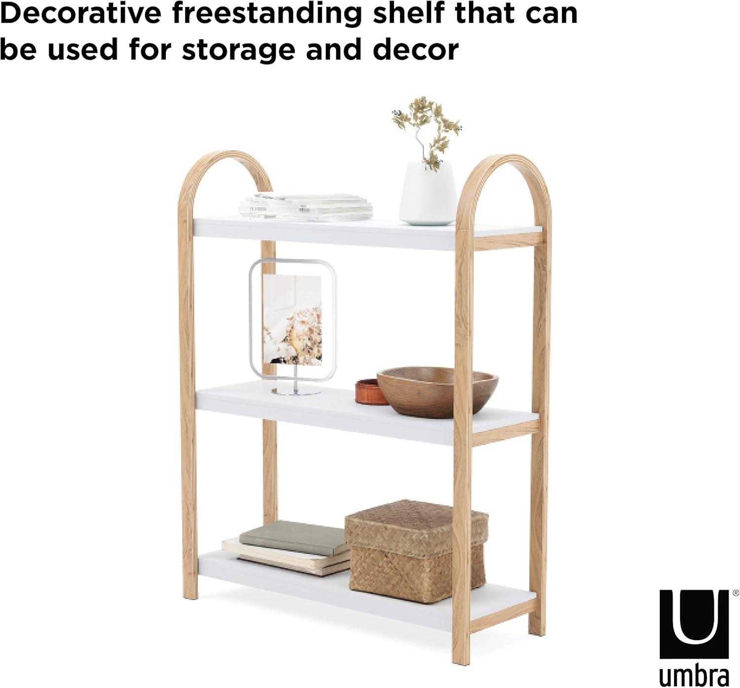 image:imageUmbra Bellwood ThreeTier Shelf Book Case Display with 3 Shelves WhiteNaturalWhiteNatural