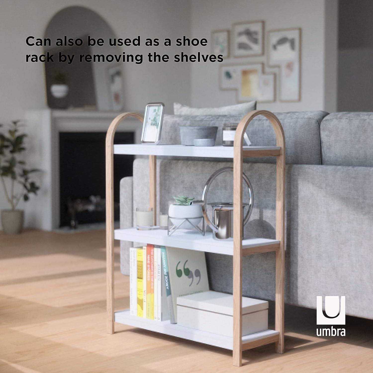 image:imageUmbra Bellwood ThreeTier Shelf Book Case Display with 3 Shelves WhiteNaturalWhiteNatural