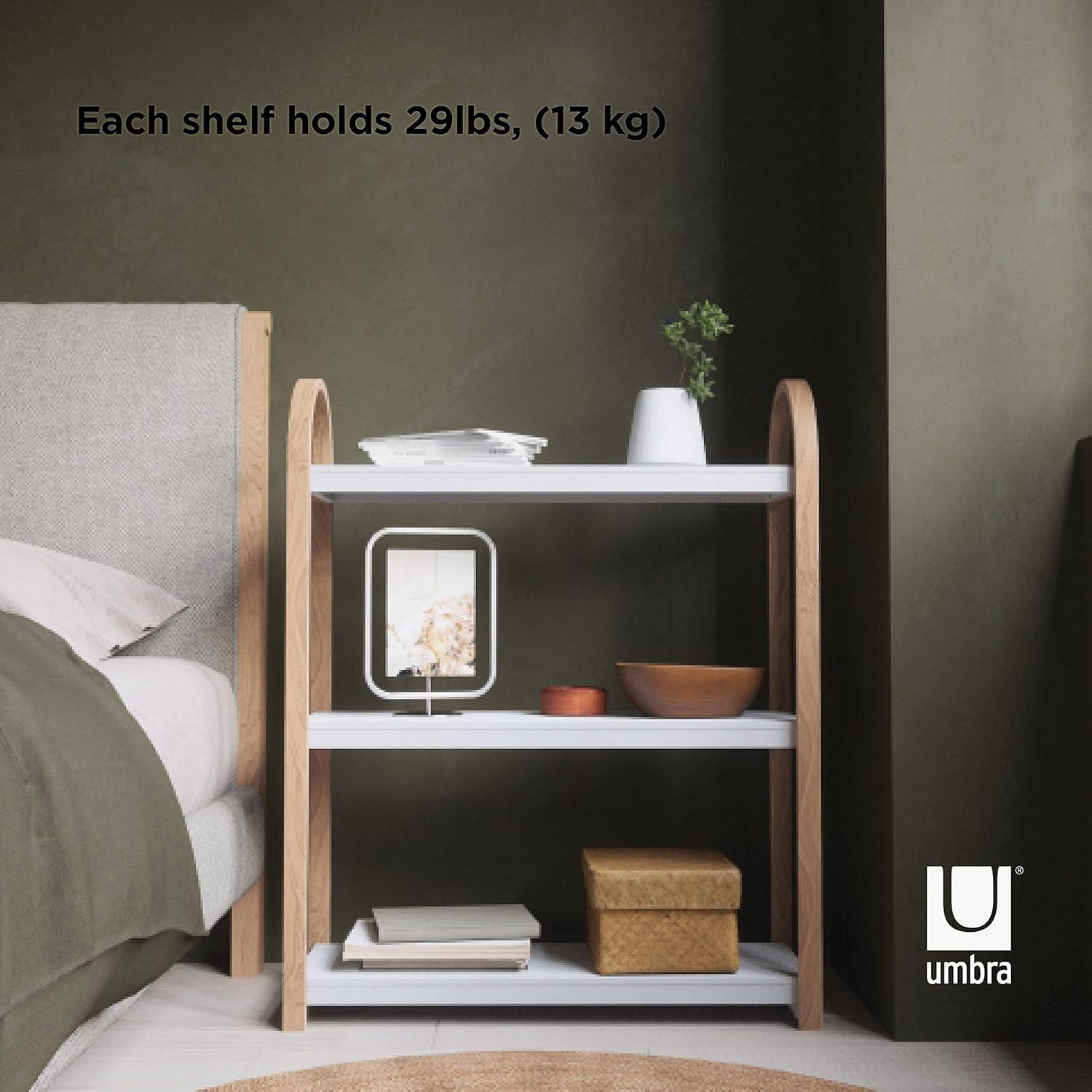 image:imageUmbra Bellwood ThreeTier Shelf Book Case Display with 3 Shelves WhiteNaturalWhiteNatural