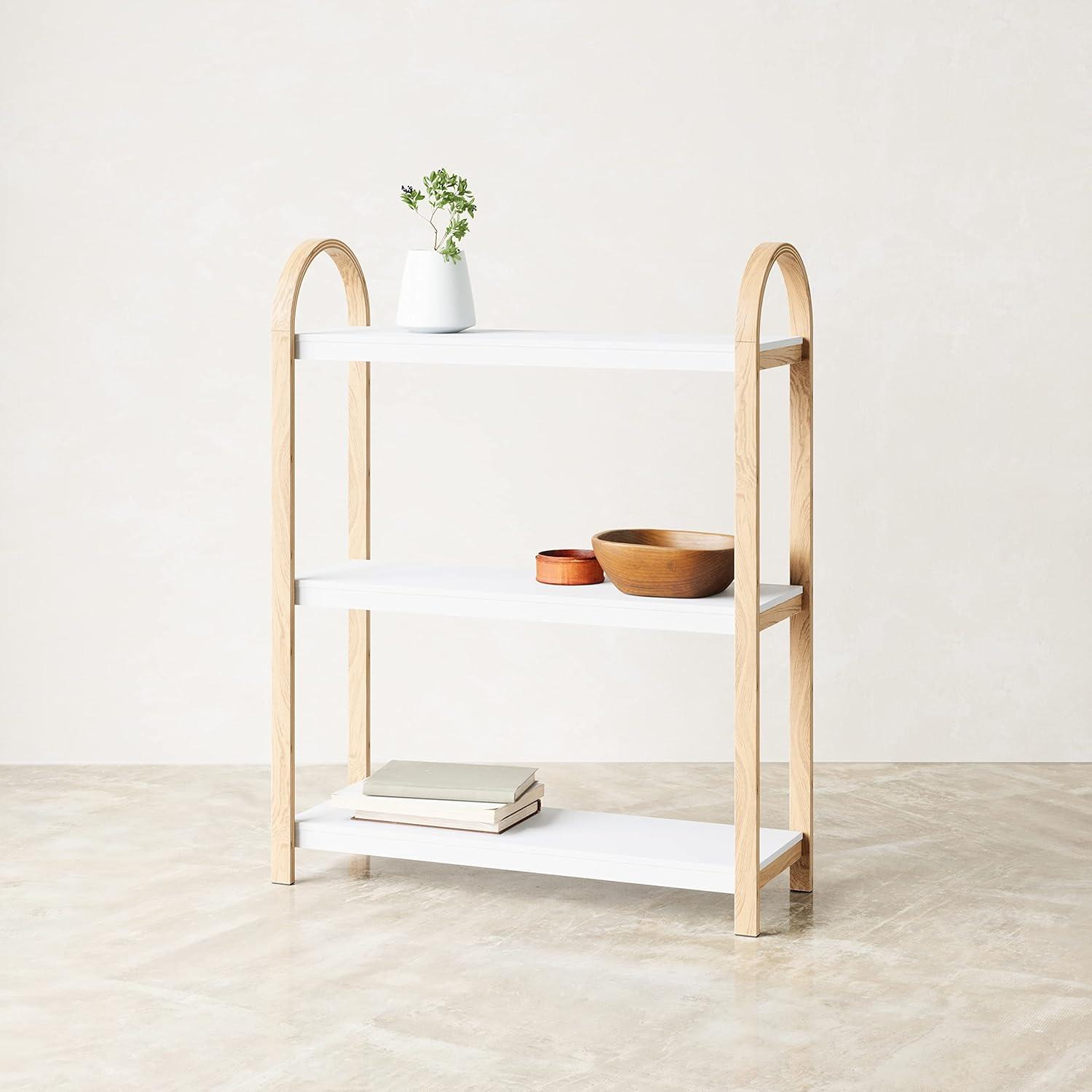 image:imageUmbra Bellwood ThreeTier Shelf Book Case Display with 3 Shelves WhiteNaturalWhiteNatural