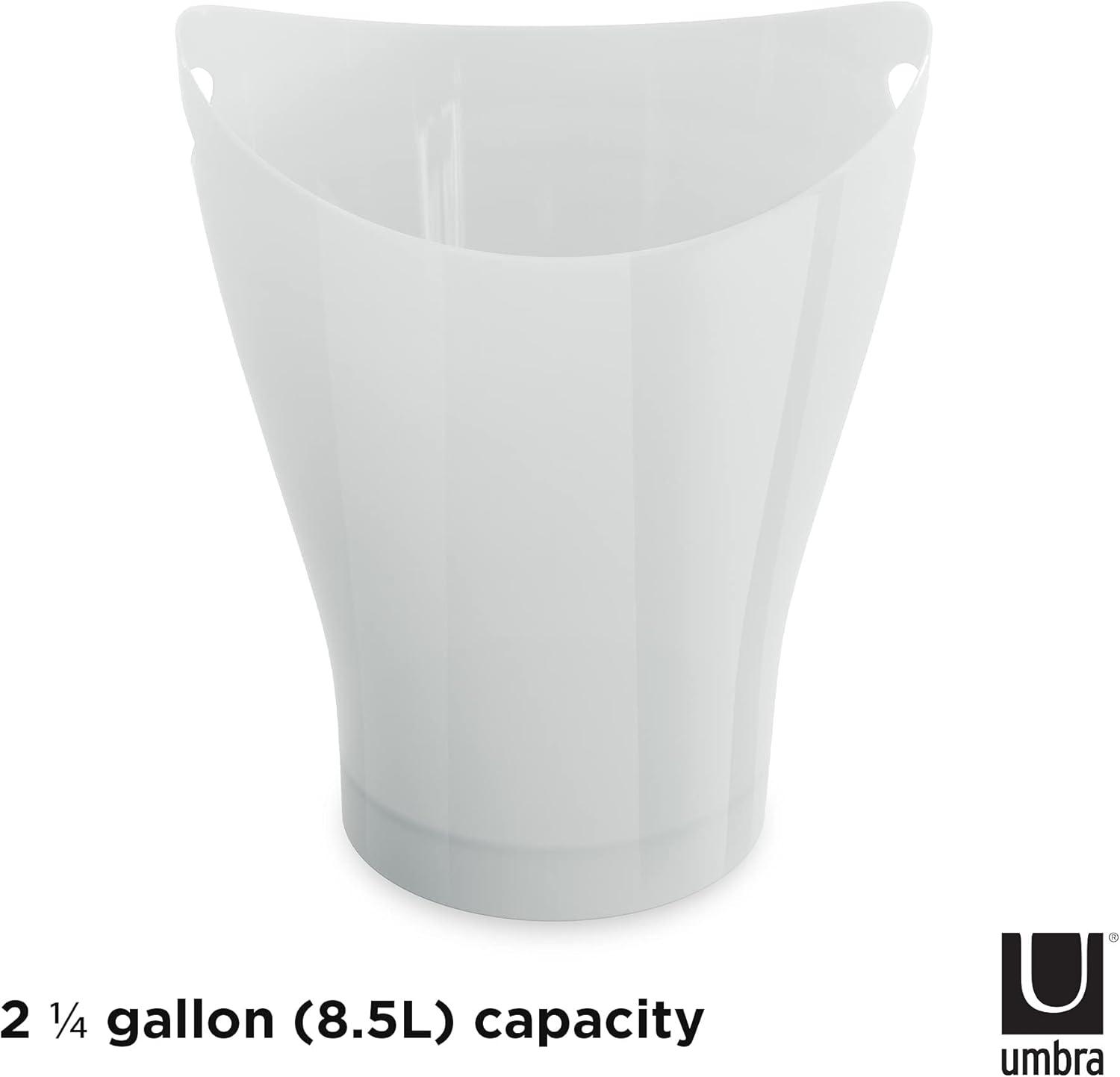 image:imageUmbra 082857661 Garbino Small TrashWaste Can Polypropylene Metallic White
