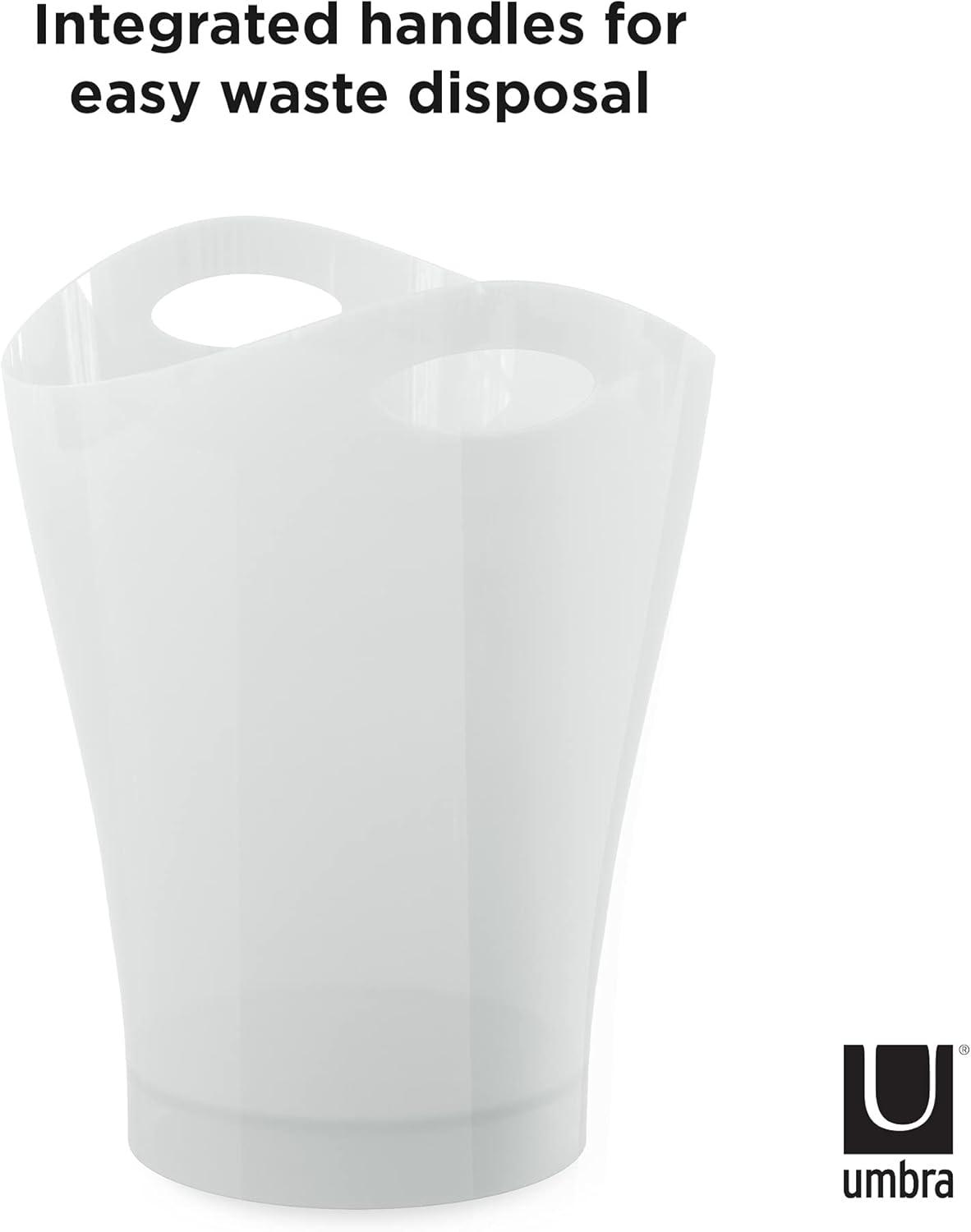 image:imageUmbra 082857661 Garbino Small TrashWaste Can Polypropylene Metallic White