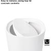 Umbra Step Can with Lid, Small Garbage/Trash Can (1.7 Gallons), Melamine Durable Bathroom Accessories, White Glossy Garbage Can, White Finish(White)