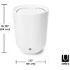 Umbra Step Can with Lid, Small Garbage/Trash Can (1.7 Gallons), Melamine Durable Bathroom Accessories, White Glossy Garbage Can, White Finish(White)