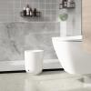 Umbra Step Can with Lid, Small Garbage/Trash Can (1.7 Gallons), Melamine Durable Bathroom Accessories, White Glossy Garbage Can, White Finish(White)