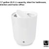 Umbra Step Can with Lid, Small Garbage/Trash Can (1.7 Gallons), Melamine Durable Bathroom Accessories, White Glossy Garbage Can, White Finish(White)