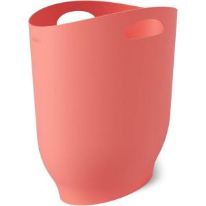 Umbra Harlo, 2.4 Gallon, White Sleek & Stylish Bathroom Trash Can, Small Garbage Bin Wastebasket for Narrow Spaces at Home or Office, 2-1/2 Gallon Capacity, 2.3-1012181-660(Coral)