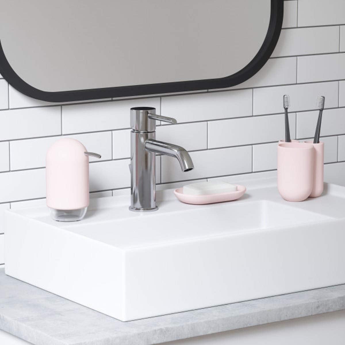 image:imageUmbra Touch Toilet Brush with Open Back Hideaway Holder BlackBlush Pink