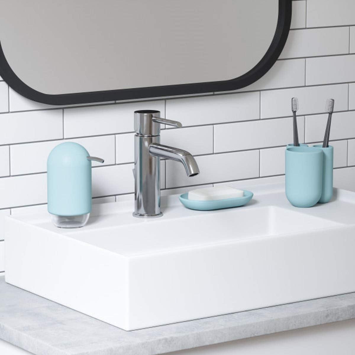 image:imageUmbra Touch Toilet Brush with Open Back Hideaway Holder BlackOcean Blue