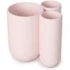 Umbra Touch Toilet Brush with Open Back Hideaway Holder, Black(Blush Pink)