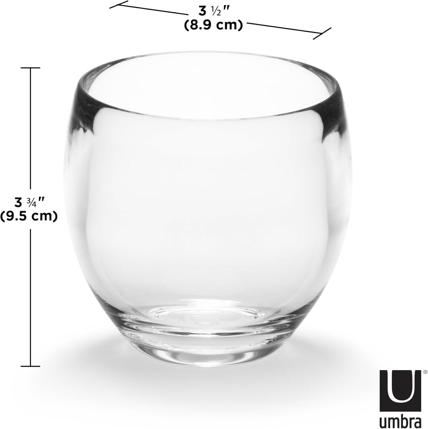 image:imageUmbra Droplet Tumbler Durable Acrylic Bathroom Accessories Holder Modern Functional Clear Glass Tooth Brush Organizer Perfect for Holding Toothbrushes Makeup Brushes amp Various Bath ItemsClear