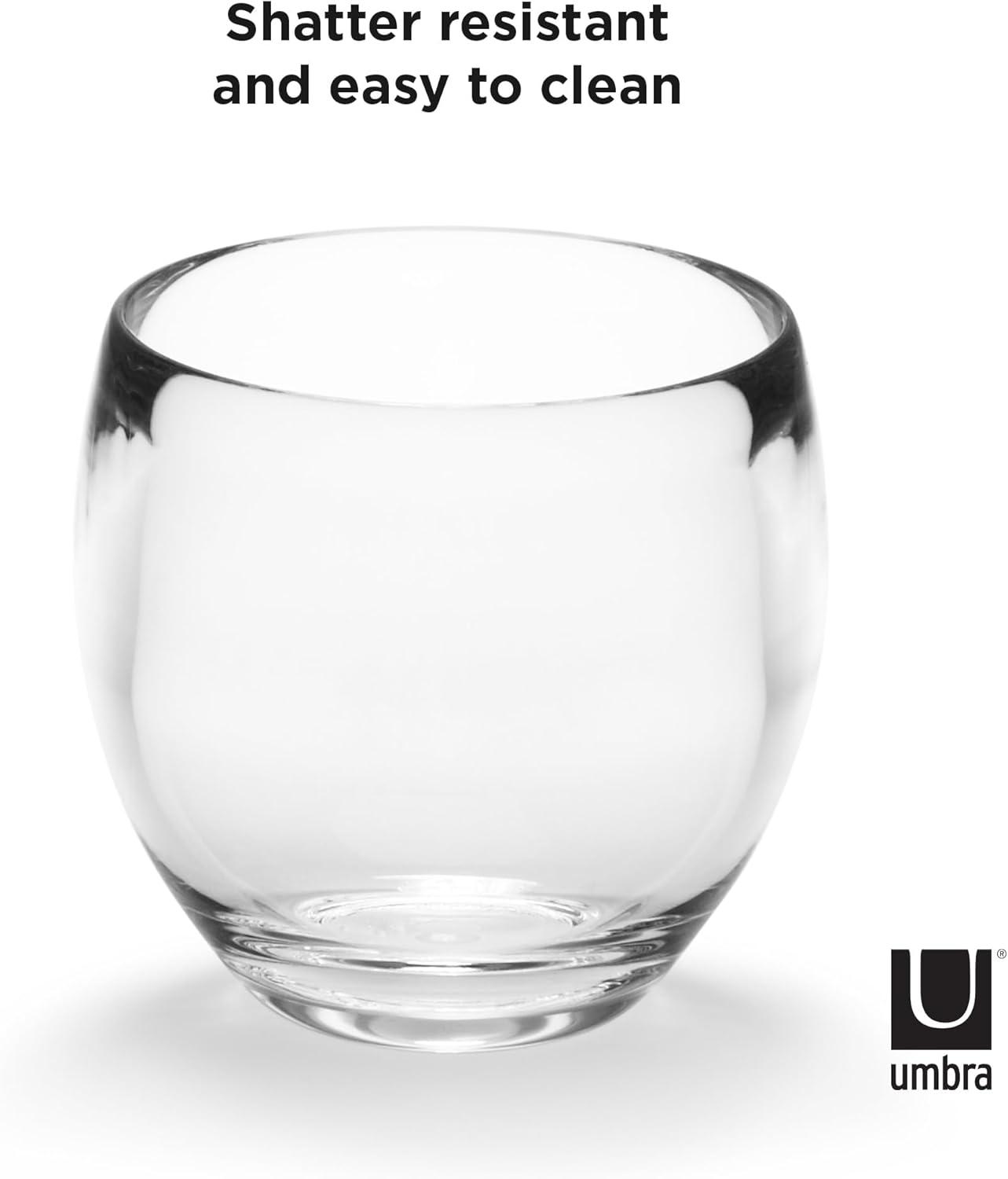 image:imageUmbra Droplet Tumbler Durable Acrylic Bathroom Accessories Holder Modern Functional Clear Glass Tooth Brush Organizer Perfect for Holding Toothbrushes Makeup Brushes amp Various Bath ItemsClear