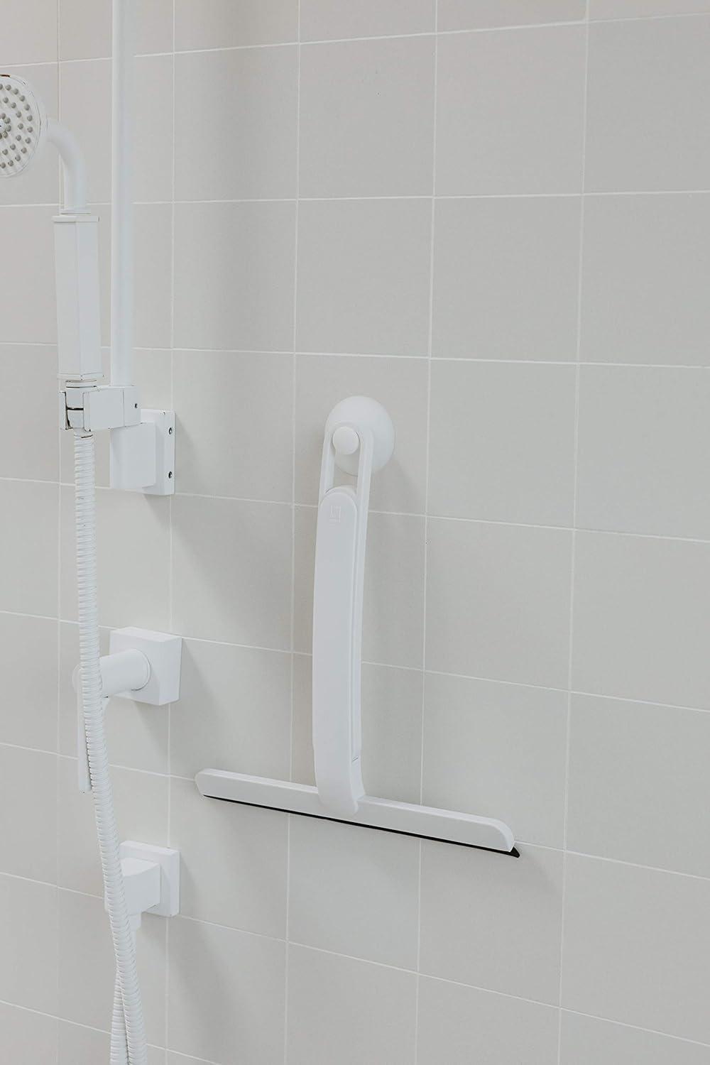 image:imageUmbra Flex Squeegee White RustProof Squeegee with Extending Extra Long Handle and Suction Cup Store in Shower Keep Tiles and Shower Walls Dry and Clean White 10 x 11 x 1 inchesWhite