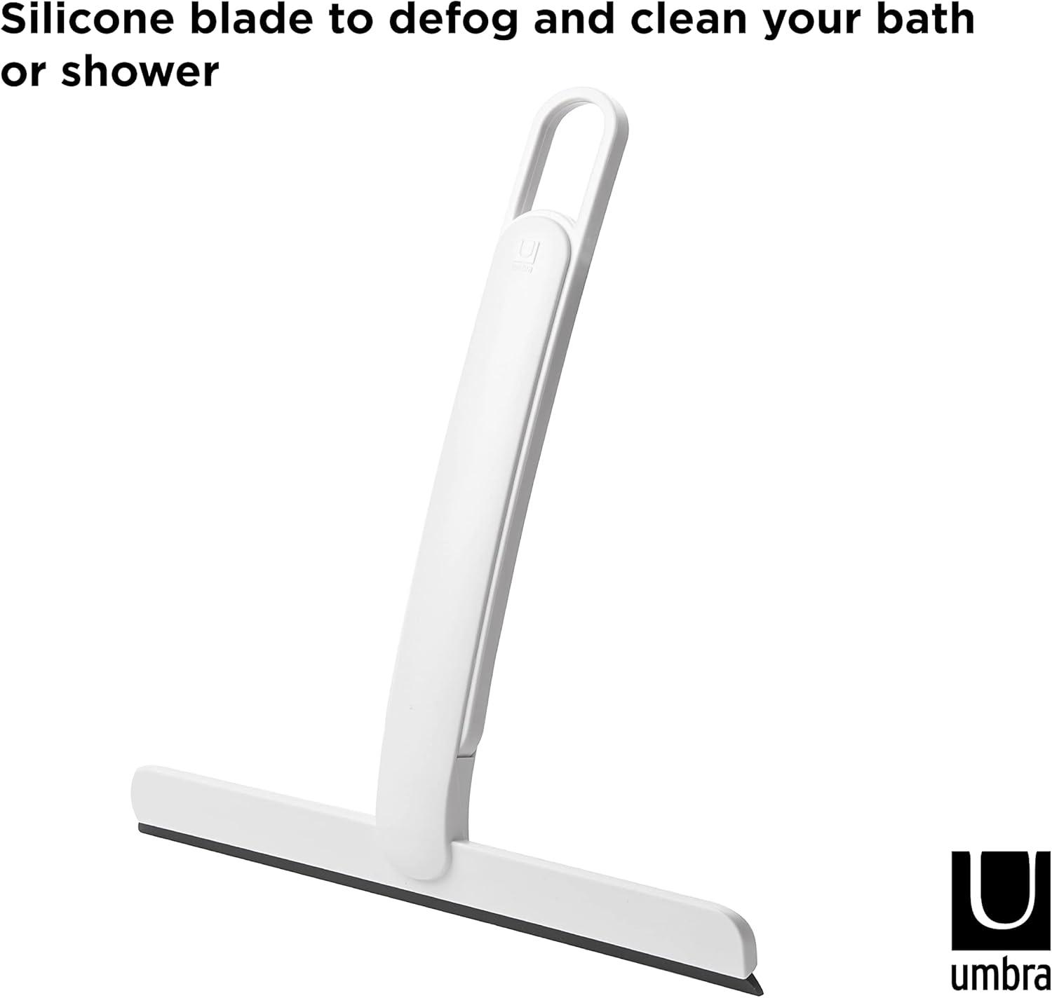 image:imageUmbra Flex Squeegee White RustProof Squeegee with Extending Extra Long Handle and Suction Cup Store in Shower Keep Tiles and Shower Walls Dry and Clean White 10 x 11 x 1 inchesWhite