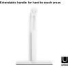 Umbra Flex Squeegee, White Rust-Proof Squeegee with Extending, Extra Long Handle and Suction Cup, Store in Shower, Keep Tiles and Shower Walls Dry and Clean, White, 10¼ x 11½ x 1 ½ inches(White)