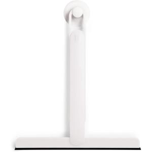 Umbra Flex Squeegee, White Rust-Proof Squeegee with Extending, Extra Long Handle and Suction Cup, Store in Shower, Keep Tiles and Shower Walls Dry and Clean, White, 10¼ x 11½ x 1 ½ inches(White)