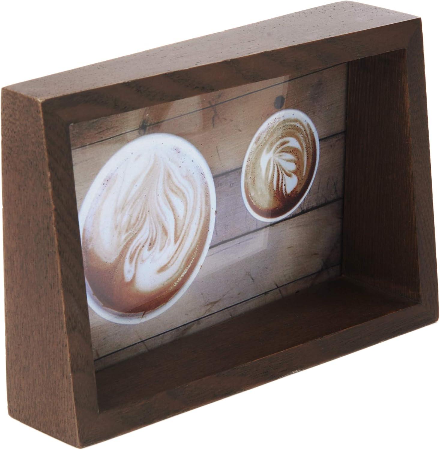 image:imageUmbra 10139111125 Edge Resin MultiOpening Picture Frame and Photo Display for Table Top or Wall 4x6Inch and 4x4Inch White MarbleAged Walnut