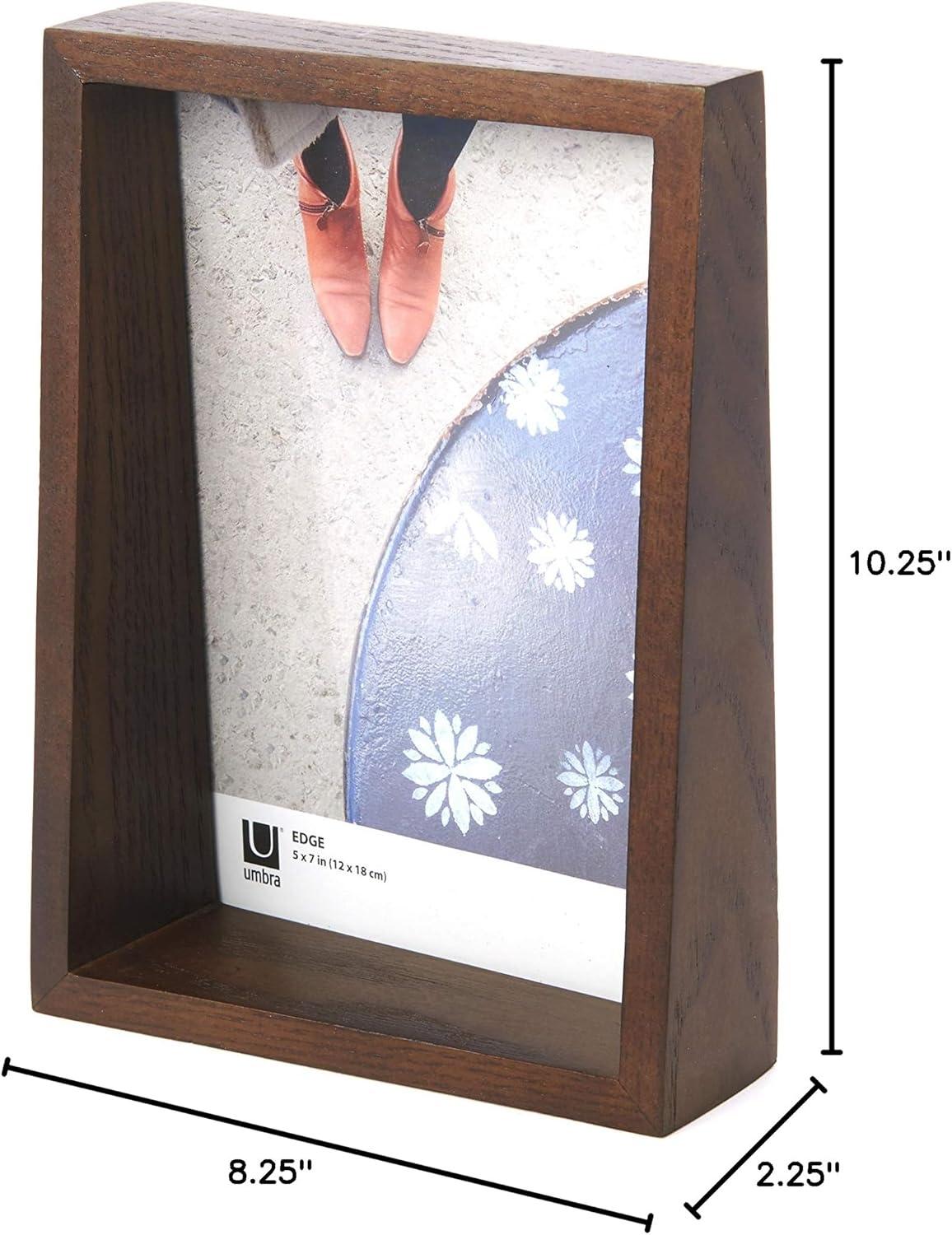 image:imageUmbra 10139111125 Edge Resin MultiOpening Picture Frame and Photo Display for Table Top or Wall 4x6Inch and 4x4Inch White MarbleAged Walnut