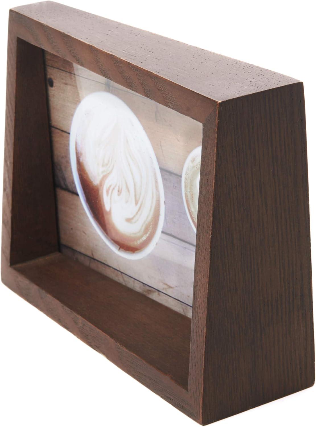 image:imageUmbra 10139111125 Edge Resin MultiOpening Picture Frame and Photo Display for Table Top or Wall 4x6Inch and 4x4Inch White MarbleAged Walnut