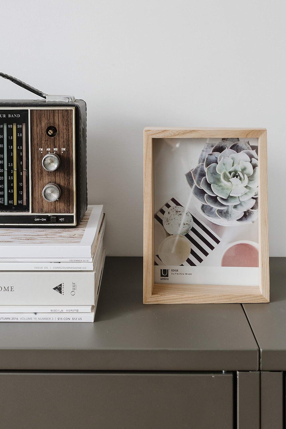 image:imageUmbra 10139111125 Edge Resin MultiOpening Picture Frame and Photo Display for Table Top or Wall 4x6Inch and 4x4Inch White MarbleNatural