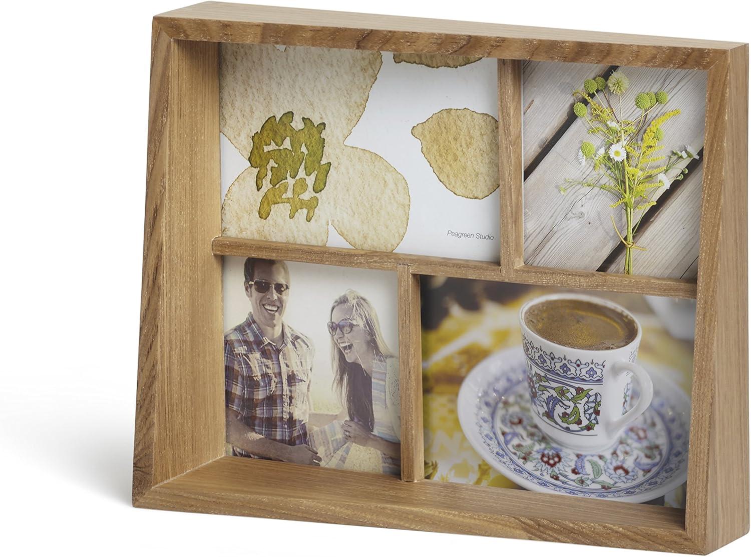 image:imageUmbra 10139111125 Edge Resin MultiOpening Picture Frame and Photo Display for Table Top or Wall 4x6Inch and 4x4Inch White MarbleNatural