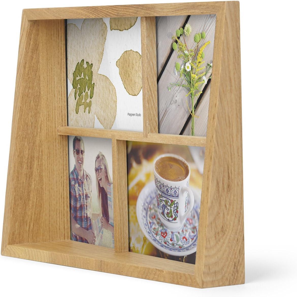 image:imageUmbra 10139111125 Edge Resin MultiOpening Picture Frame and Photo Display for Table Top or Wall 4x6Inch and 4x4Inch White MarbleNatural