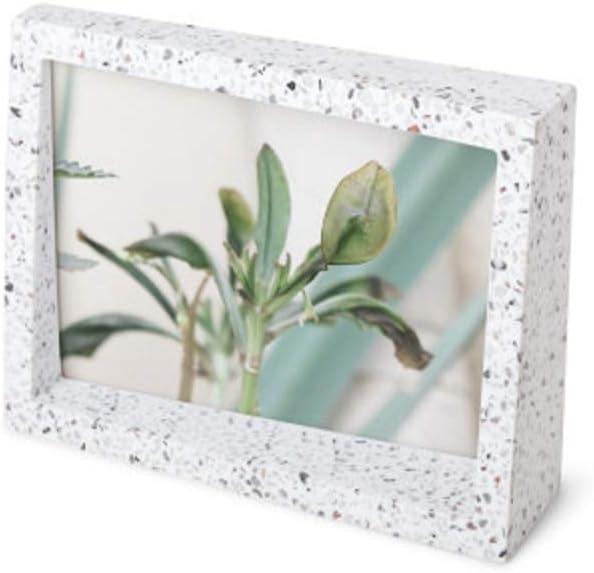 image:imageUmbra 10139111125 Edge Resin MultiOpening Picture Frame and Photo Display for Table Top or Wall 4x6Inch and 4x4Inch White MarbleTerrazzo
