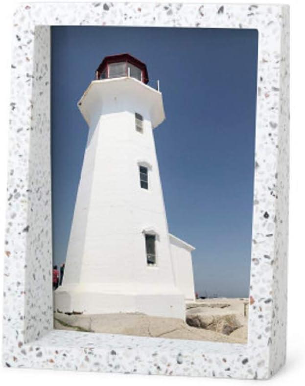 image:imageUmbra 10139111125 Edge Resin MultiOpening Picture Frame and Photo Display for Table Top or Wall 4x6Inch and 4x4Inch White MarbleTerrazzo