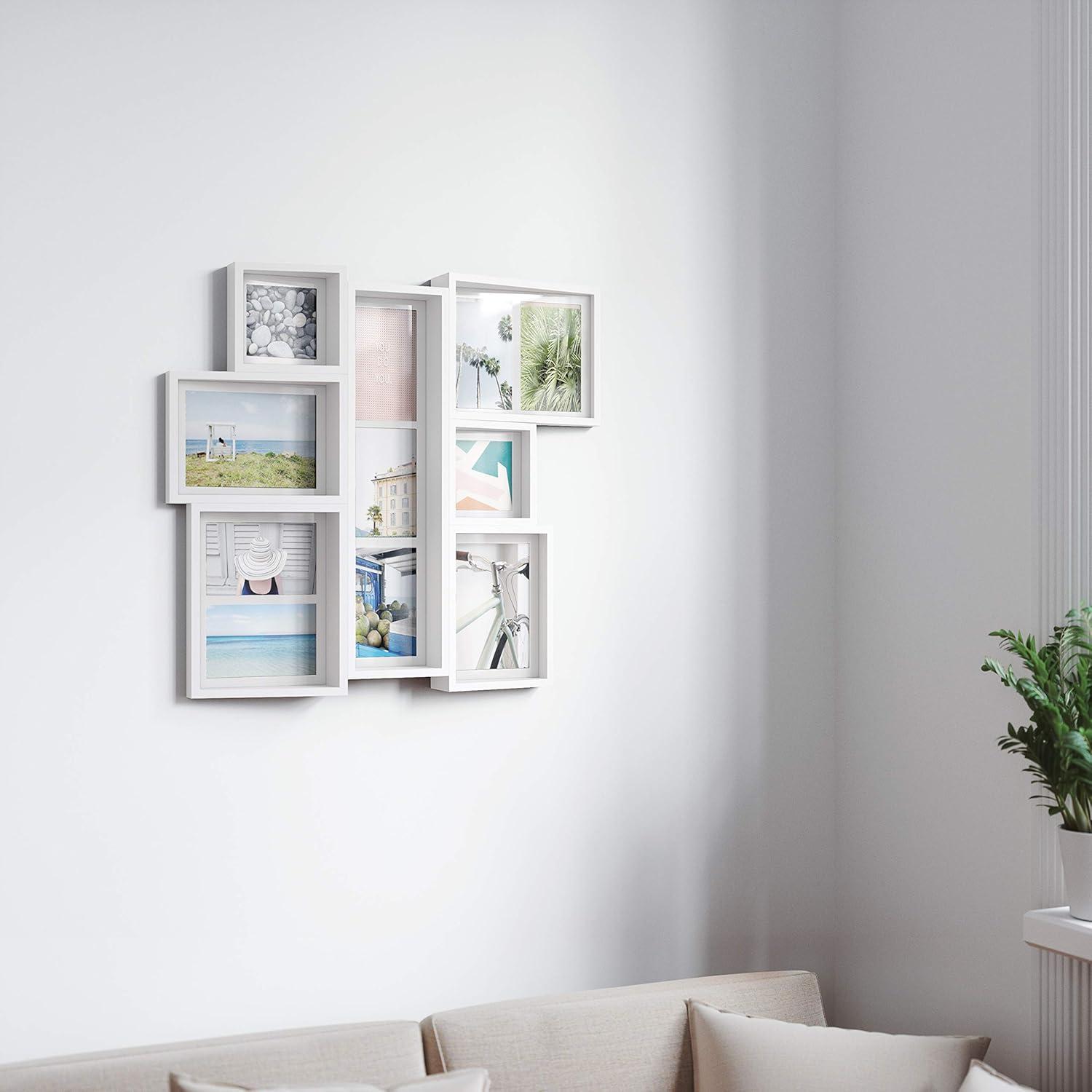 image:imageUmbra Edge Collage Picture Frame and Photo Display for Table Top or Wall 5x7 4x6 and 4x4 WhiteWhite