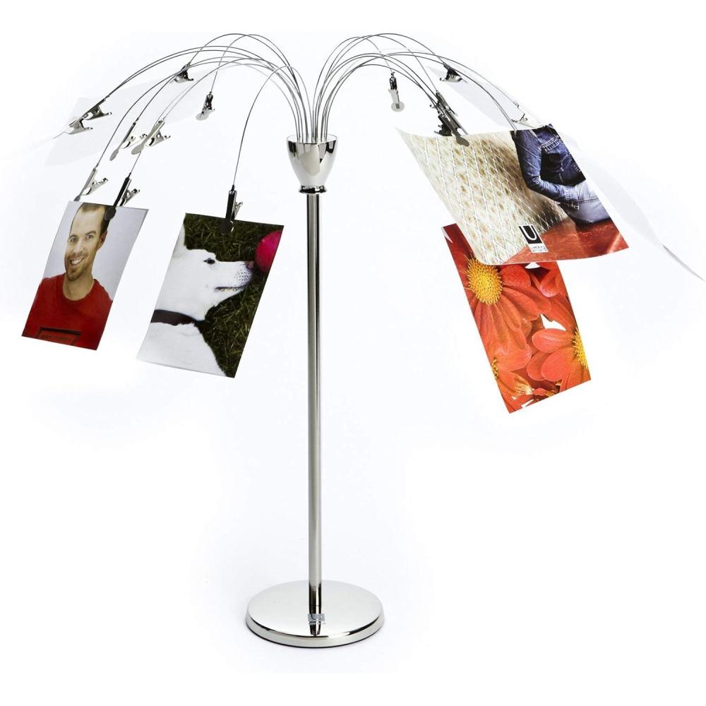 image:imageUmbra Fotofalls Desktop Photo Holder and Picture Stand with Plated Wire and Metal Clips NickelMedium