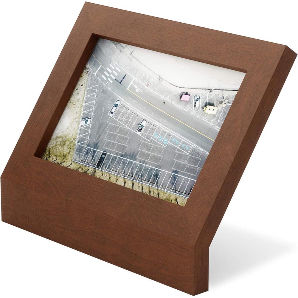 image:imageUmbra Podium Layered Angular Picture Frame for Desktop and Wall 4x61016x1524cm BlackWalnut