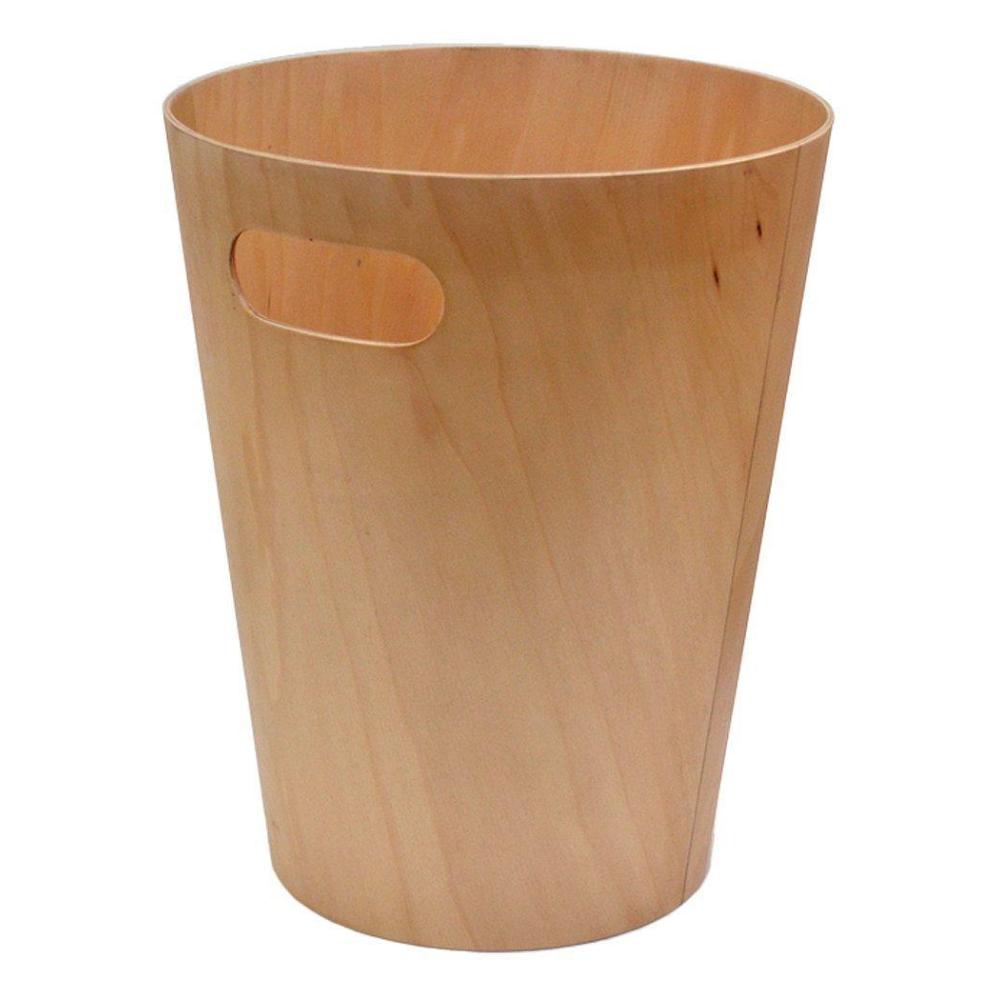 image:imageUmbra Trash Can Wood Lo Can Natural 25 gal 75 L Natural Wood Round Type No Lid Dust Boxnatural