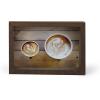 Umbra – 1013911-1125 Edge Resin Multi-Opening Picture Frame and Photo Display for Table Top or Wall, 4×6-Inch and 4×4-Inch, White Marble(Aged Walnut)