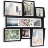 Umbra Edge Collage Picture Frame and Photo Display for Table Top or Wall, 5×7, 4×6 and 4×4, Black(Black)